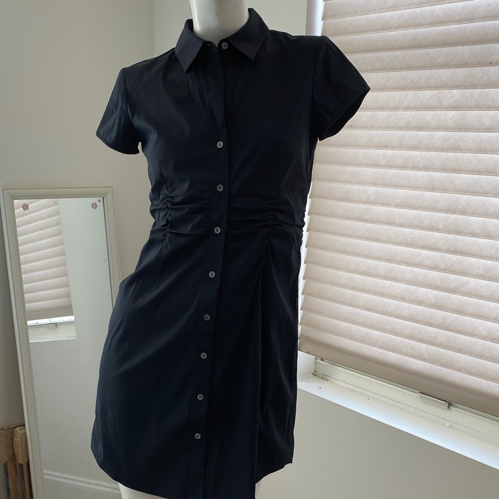Theory Dark Navy Blue Collared Mini Dress 4